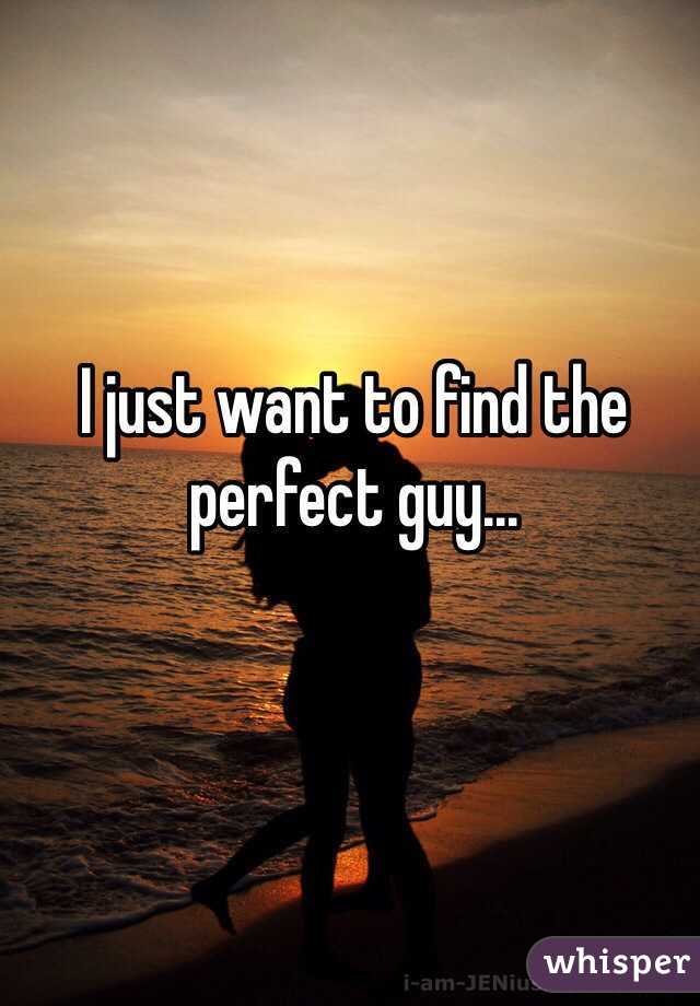 I just want to find the perfect guy...