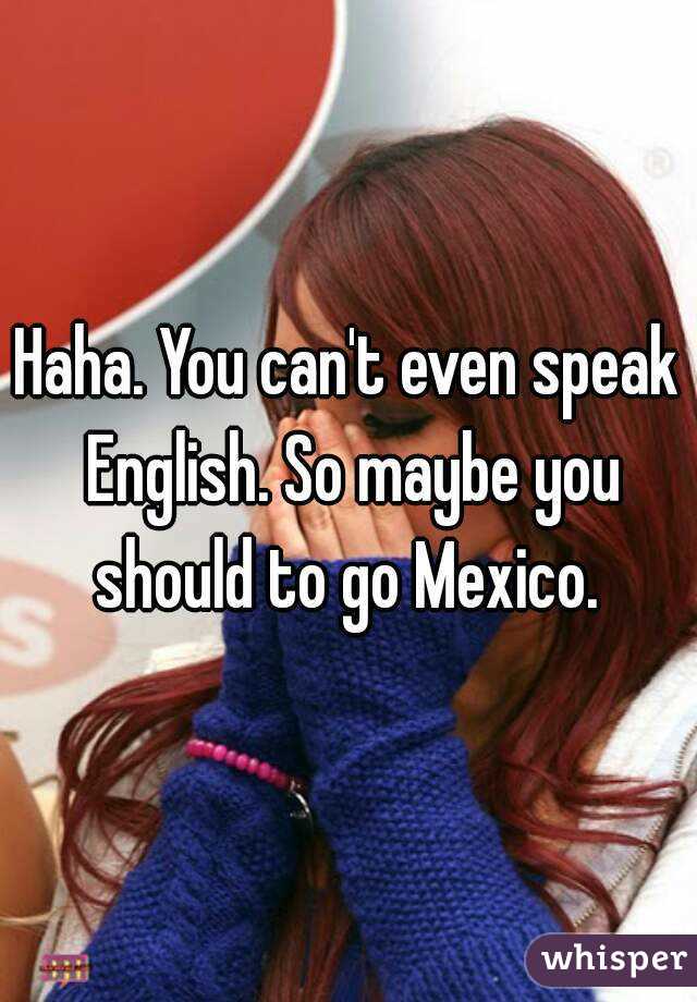 Haha You Can T Even Speak English So Maybe You Should To Go Mexico