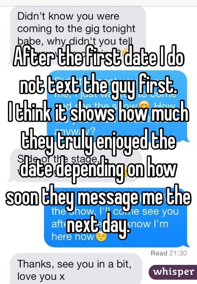 What to text a guy after a first date