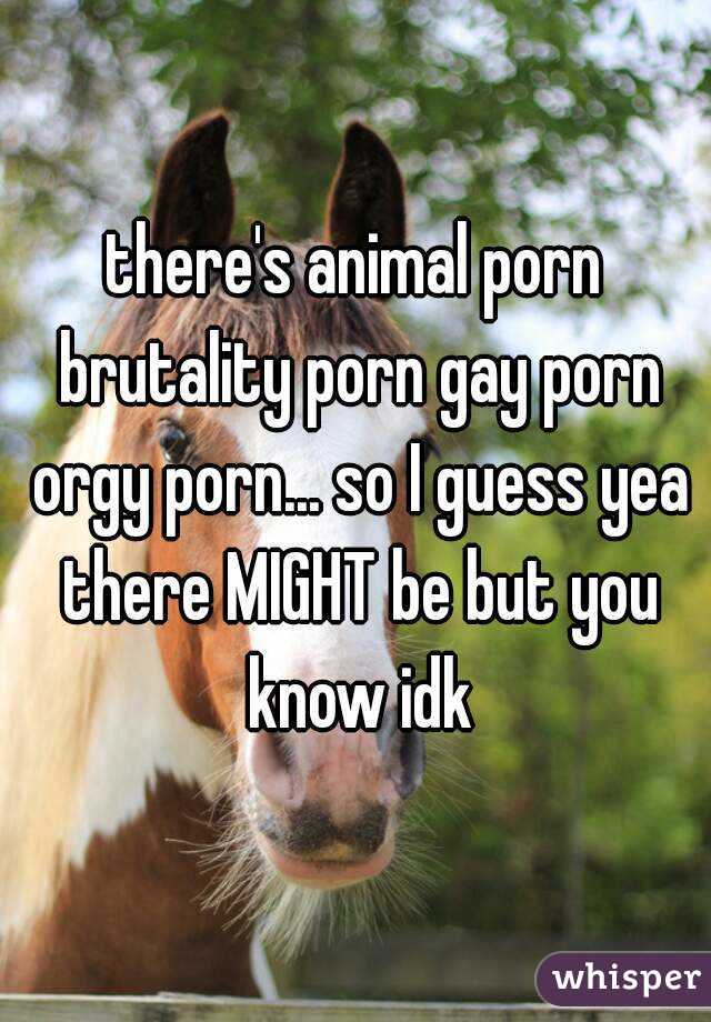 Animal Orgy Porn - there's animal porn brutality porn gay porn orgy porn... so ...