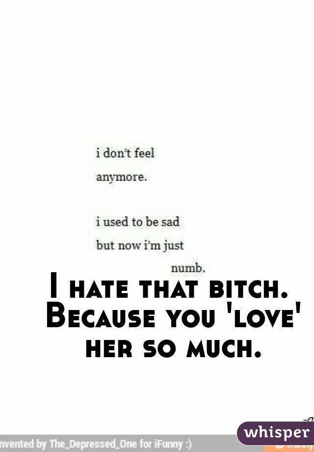 I Hate That Bitch Because You Love Her So Much