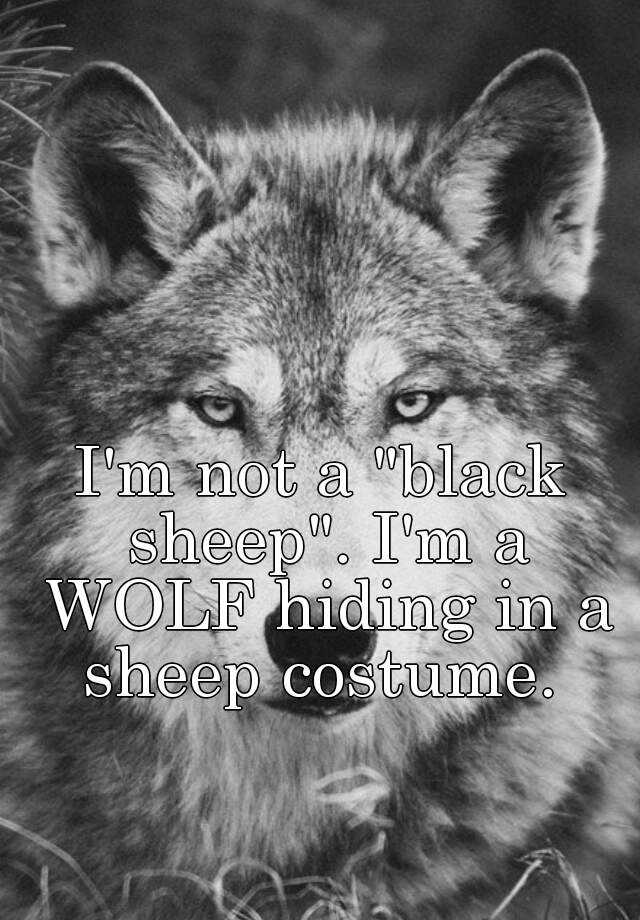 I'm not a "black sheep". I'm a WOLF hiding in a sheep costume.