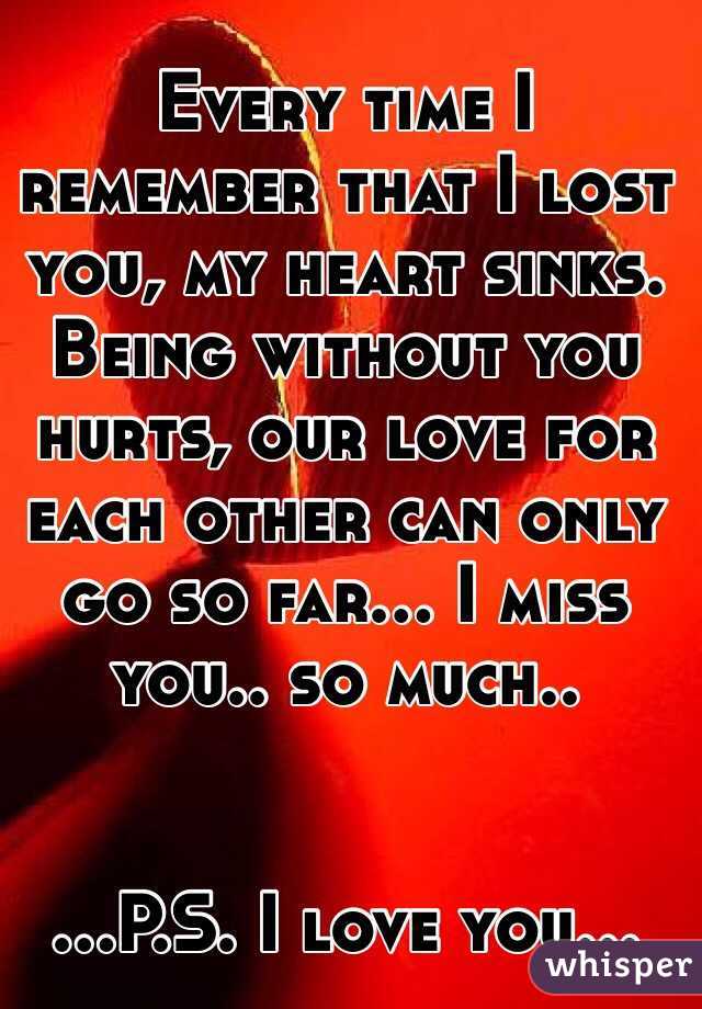 Every Time I Remember That I Lost You My Heart Sinks Being