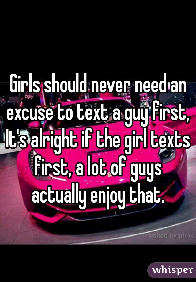 Should girls text first
