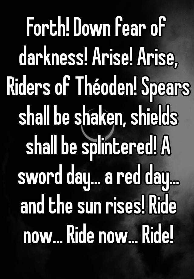 arise arise riders of theoden