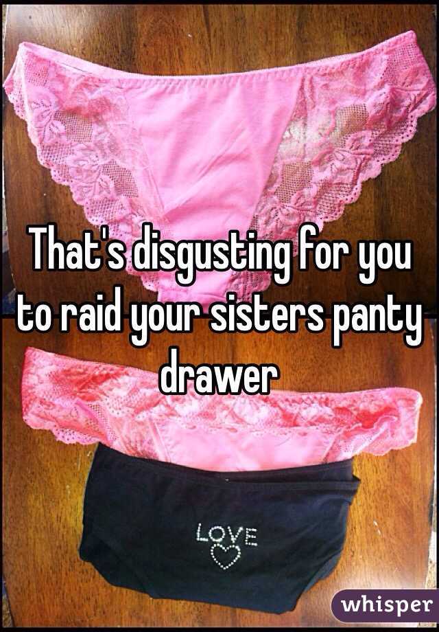 That S Disgusting For You To Raid Your Sisters Panty Drawer