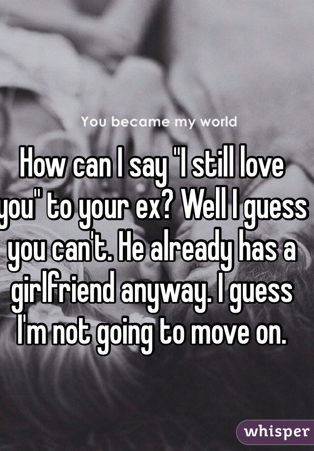 How can I "I still love you" your ex? Well I guess you can'