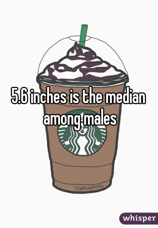 5.6 inches is the median among males