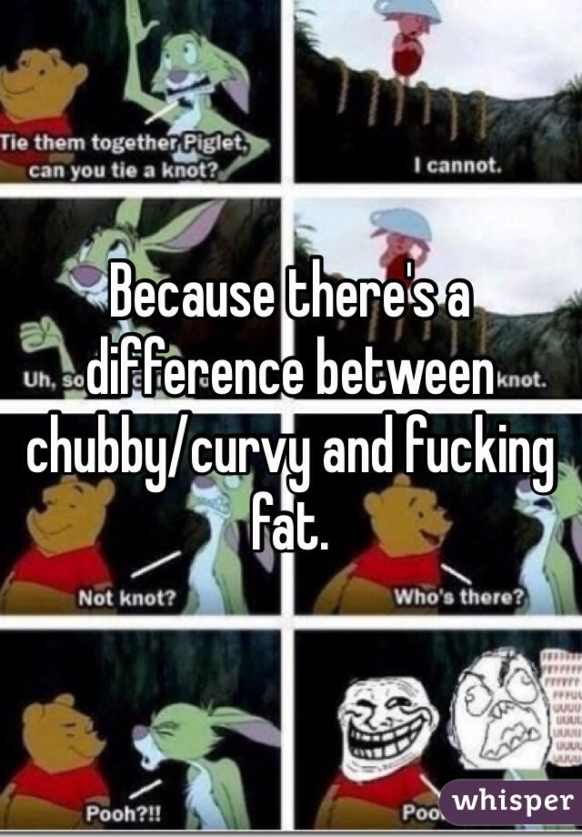 Because there's a difference between chubby/curvy and fucking fat. 