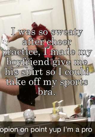 taking off a sports bra