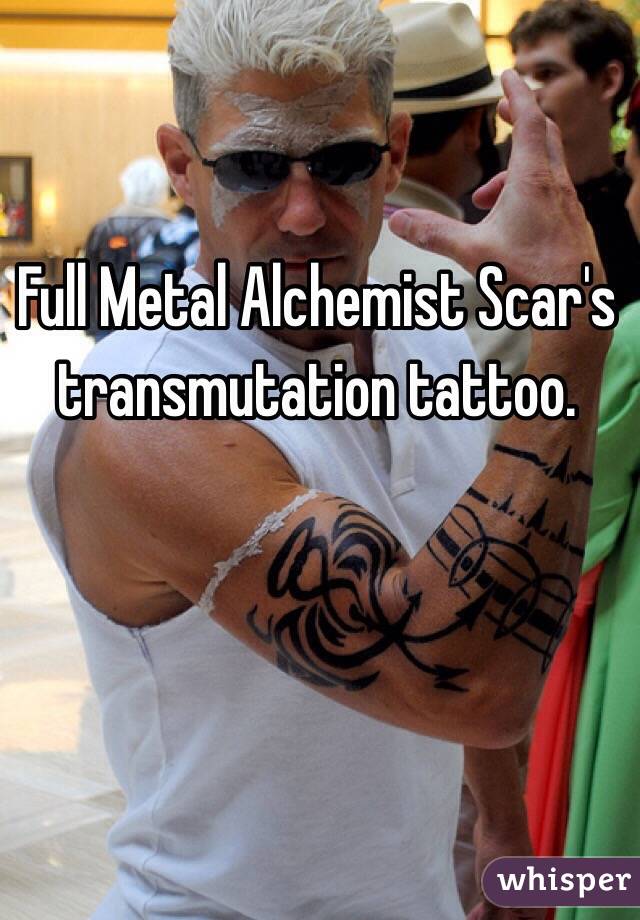 Full Metal Alchemist Scar's transmutation tattoo.