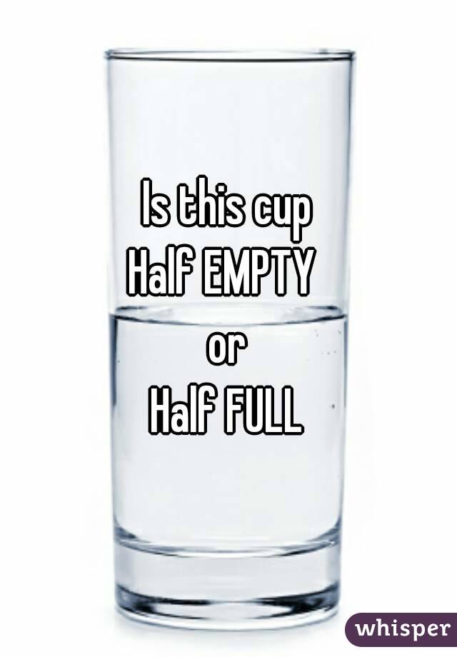 Is this cup Half EMPTY or Half FULL