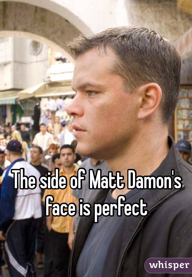 The side of Matt Damon's face is perfect