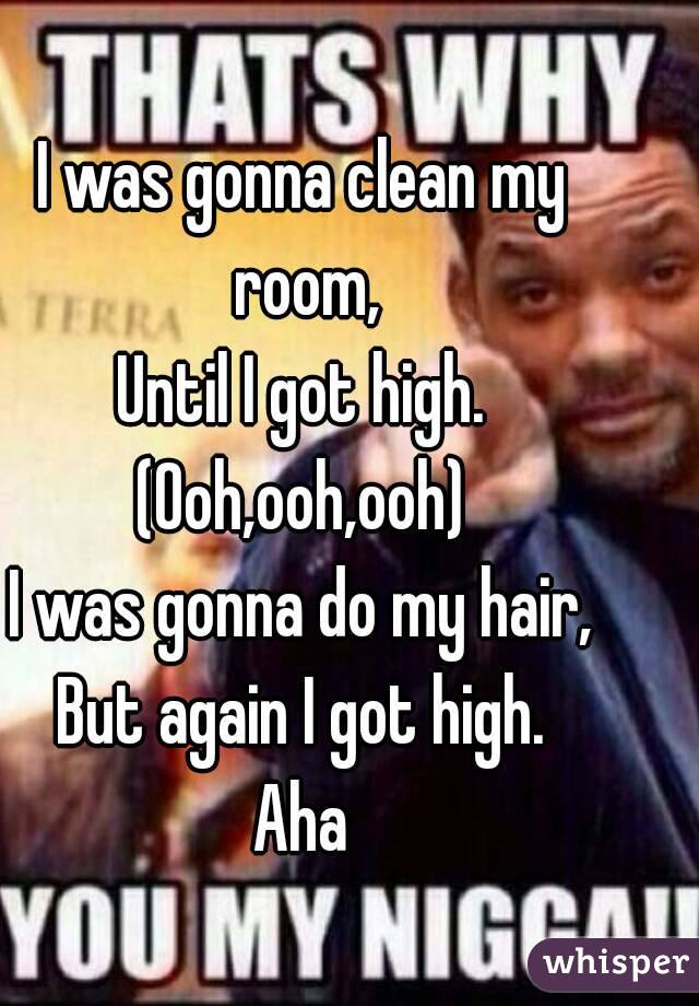 I Was Gonna Clean My Room Until I Got High Ooh Ooh Ooh I