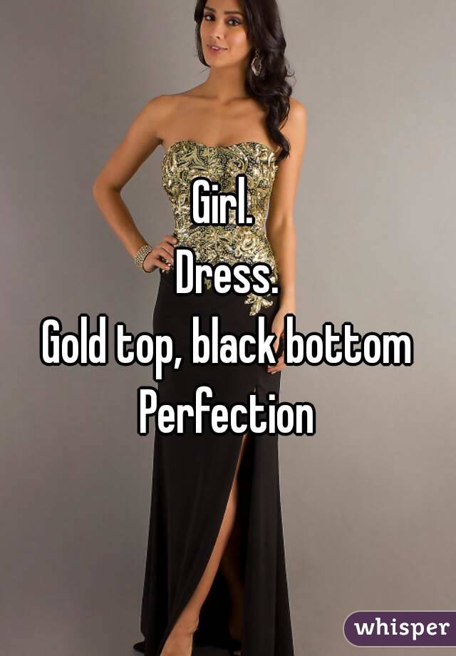 gold top black bottom dress