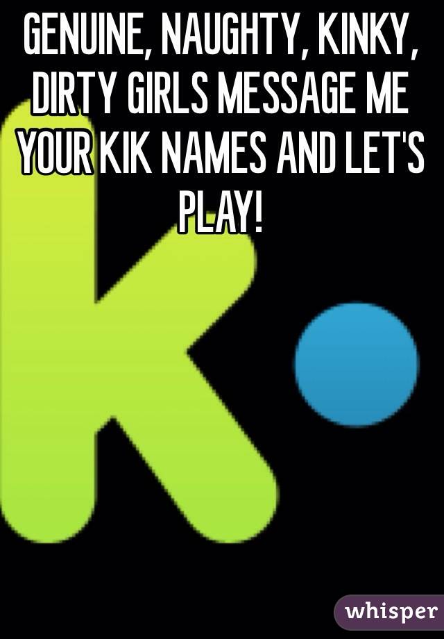 Kik dirty girl names