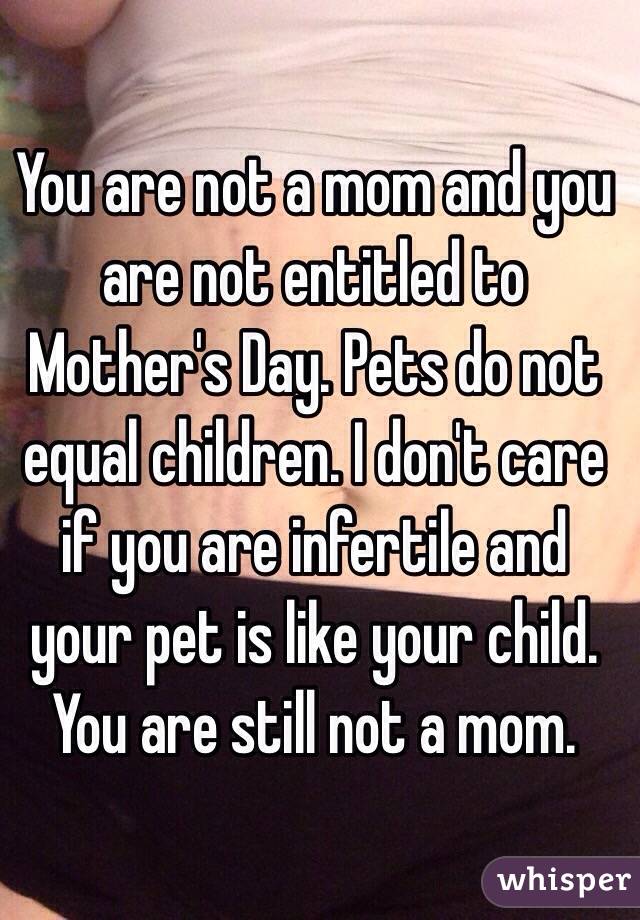 You Are Not A Mom And You Are Not Entitled To Mother S Day Pets Do Not