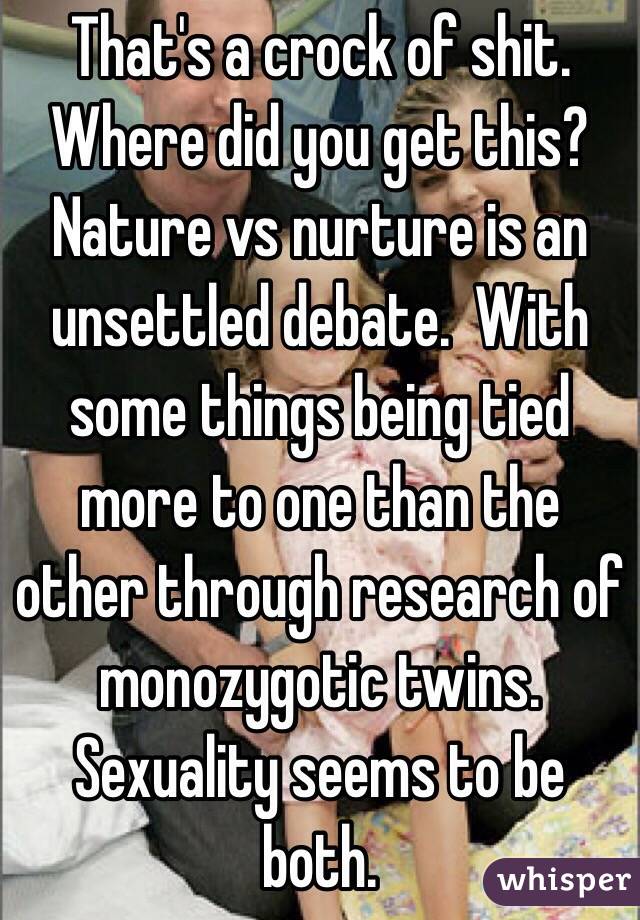nature vs nurture sexuality