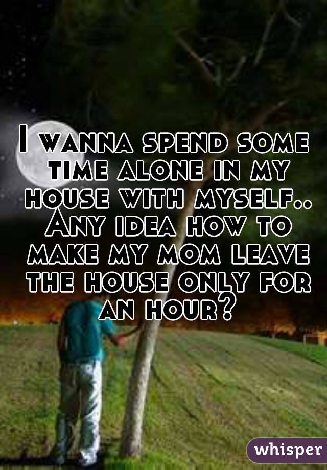 I Wanna Spend Some Time Alone In My House With Myself Any Idea How To Make