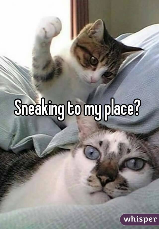 Sneaking to my place? 