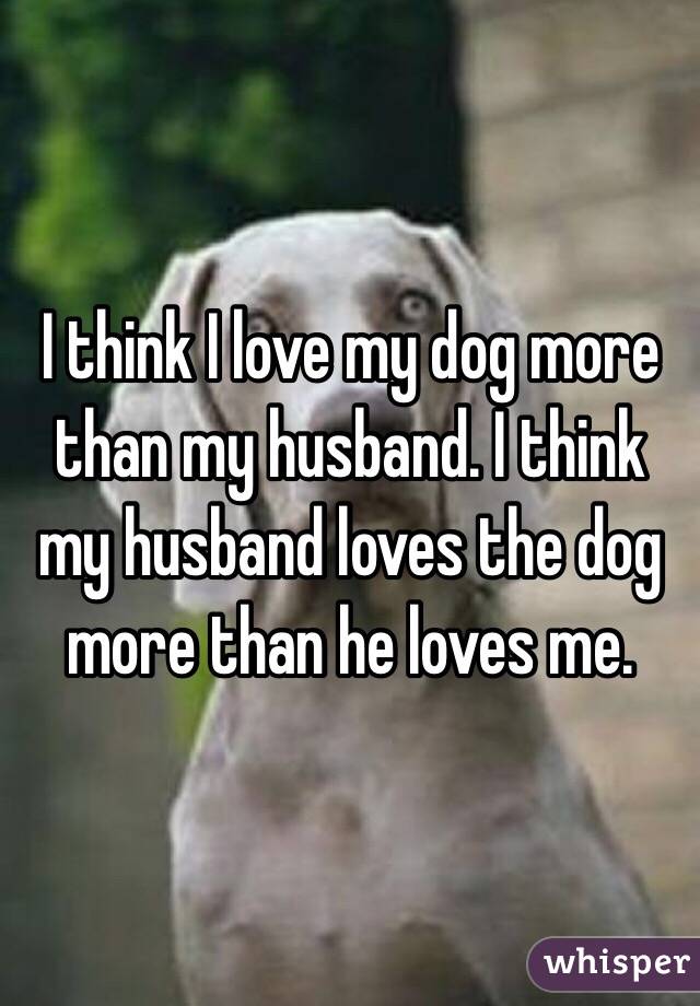 I Think I Love My Dog More Than My Husband I Think My Husband Loves The