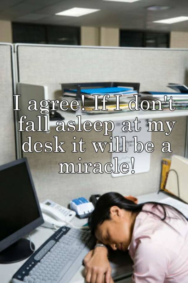 I Agree If I Don T Fall Asleep At My Desk It Will Be A Miracle