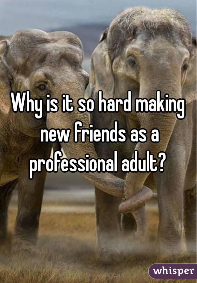Why is it so hard making new friends as a professional adult? 