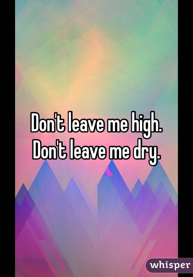 Don T Leave Me High Don T Leave Me Dry