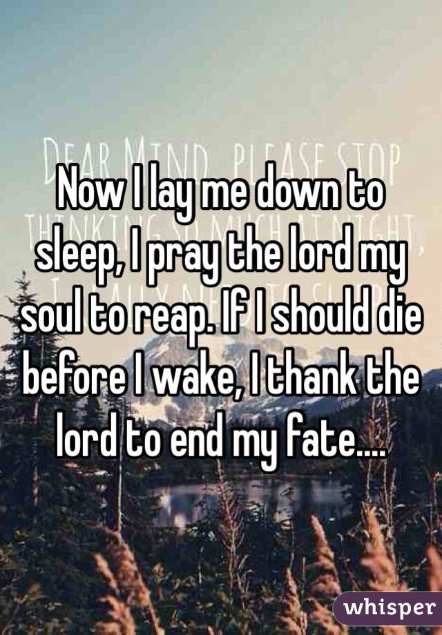 Now I Lay Me Down To Sleep I Pray The Lord My Soul To Reap If