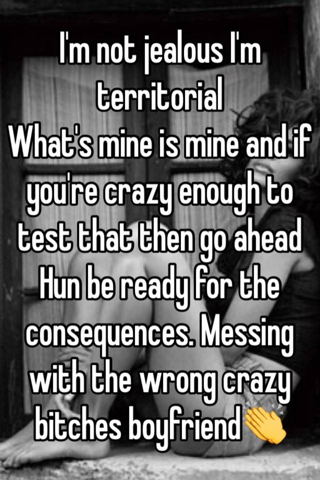 Im Not Jealous Im Territorial Whats Mine Is Mine And If Youre Crazy Enough To Test That Then 7178