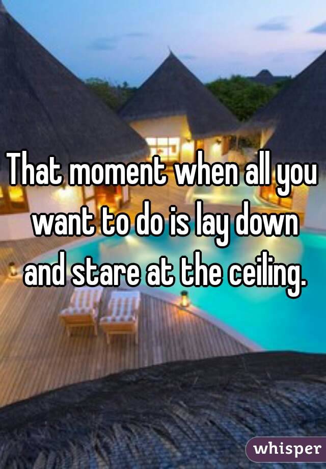 That Moment When All You Want To Do Is Lay Down And Stare At