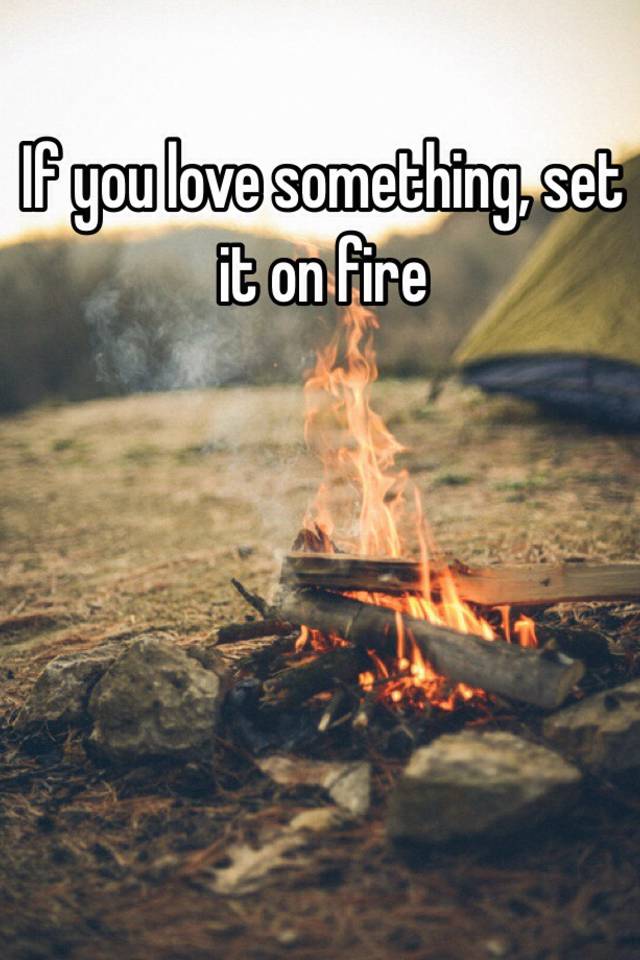 if you love something set it on fire