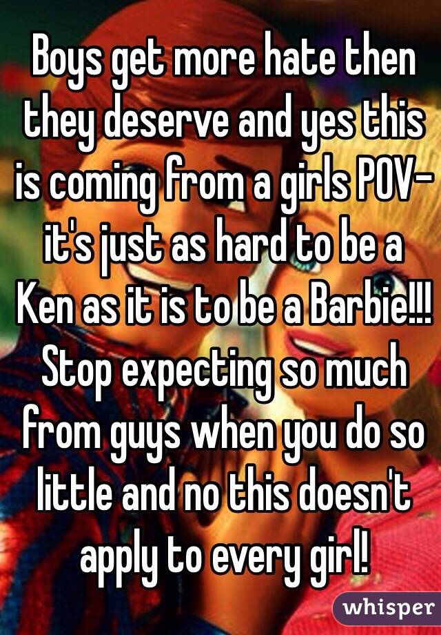 it's just as hard to be ken as it is to be barbie