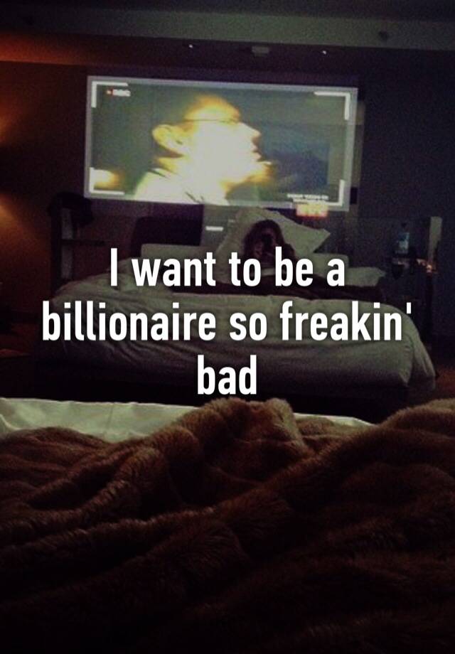 I Want To Be A Billionaire So Freakin Bad