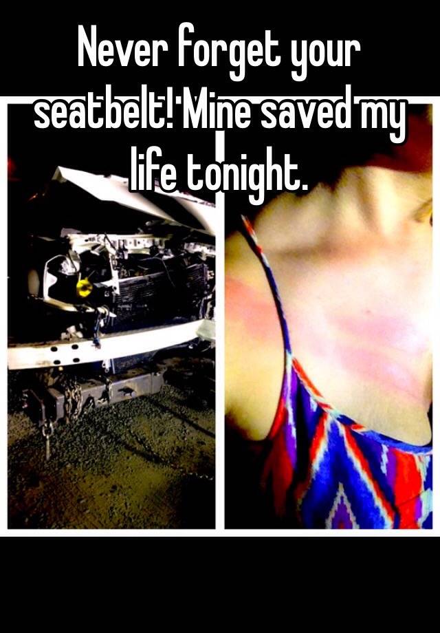 Never Forget Your Seatbelt Mine Saved My Life Tonight