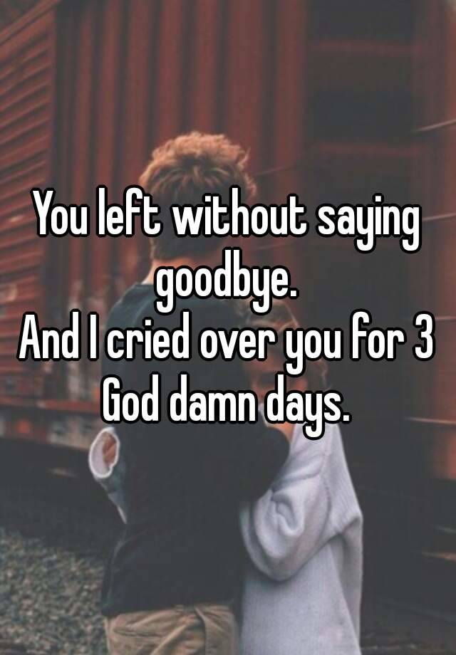 you-left-without-saying-goodbye-and-i-cried-over-you-for-3-god-damn-days