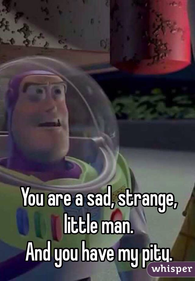 you are a sad strange little man