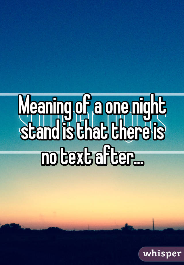 what does a one night stand mean