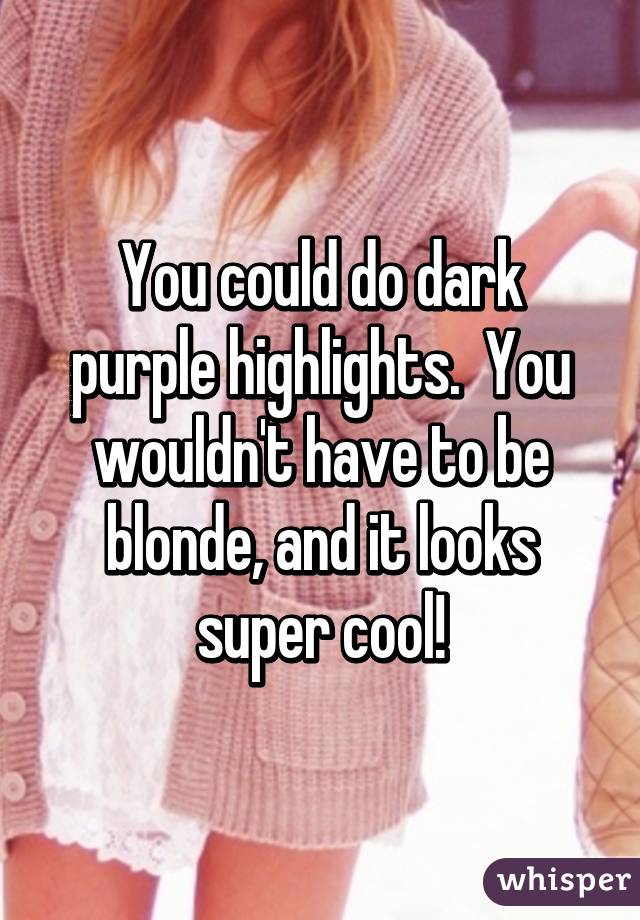 You Could Do Dark Purple Highlights You Wouldn T Have To Be
