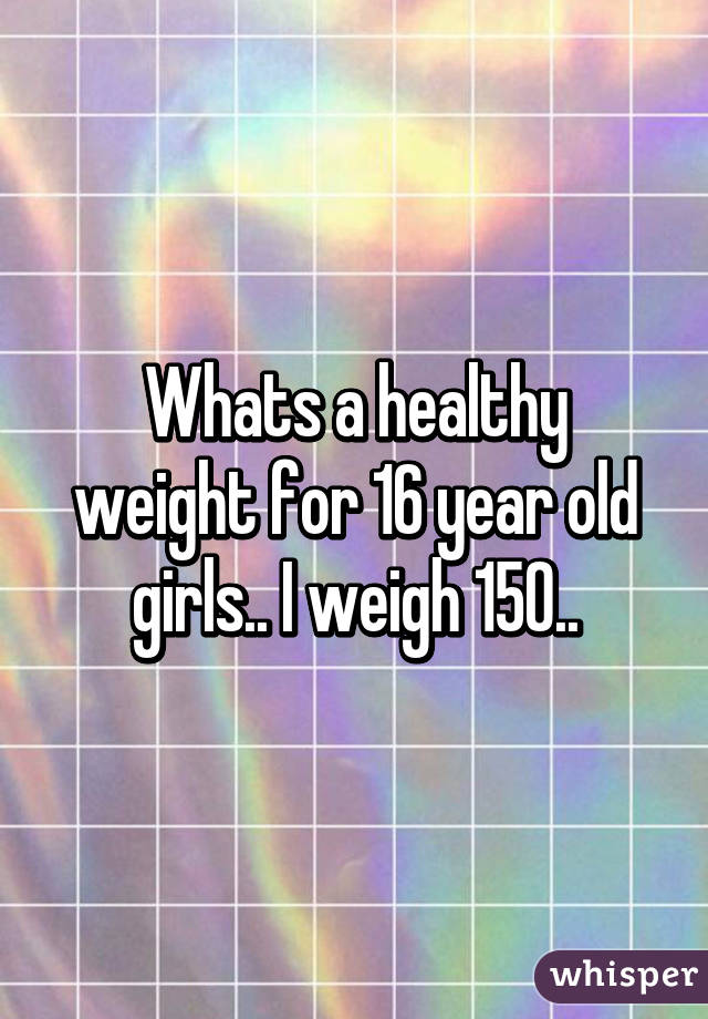 16 Year Old Weight Chart