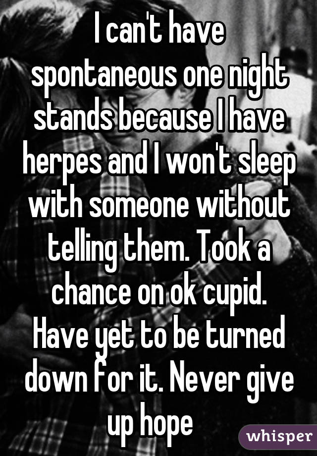 Having one night stands with herpes