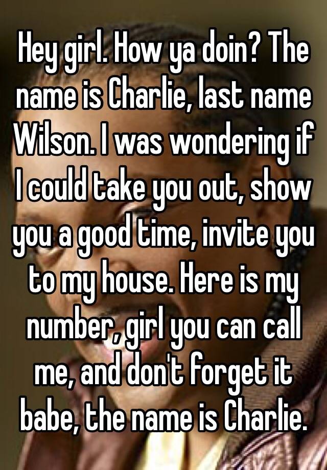 first name charlie last name wilson actress