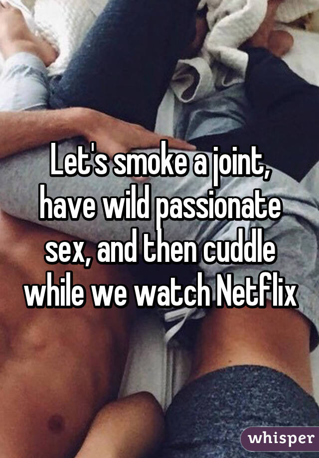 Having sex then having a smoke