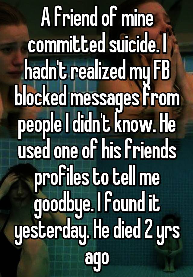 my friend committed suicide copping