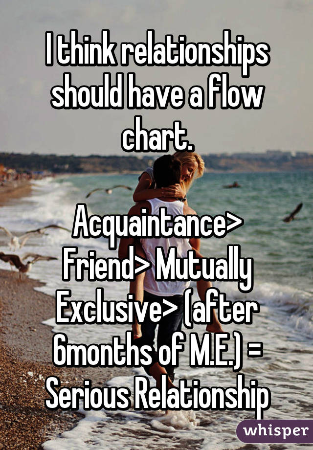 I Think Relationships Should Have A Flow Chart Acquaintance Friend Mutually Exclusive After 6months Of M E