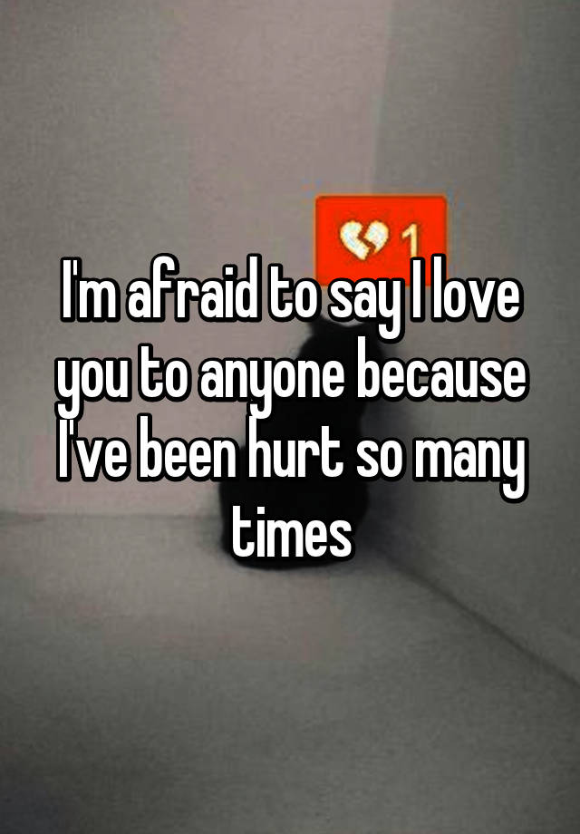 I M Afraid To Say I Love You To Anyone Because I Ve Been Hurt So Many Times