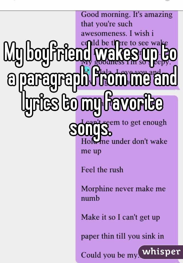 Paragraph for boyfriend to wake up to
