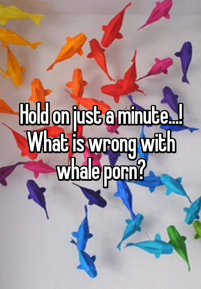 Wrong Art - Hold on just a minute...! What is wrong with whale porn?