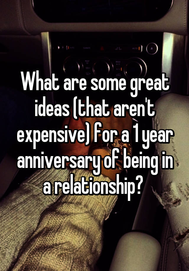 1 year relationship ideas