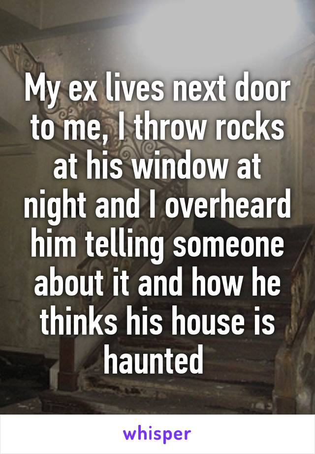 My Ex Lives Next Door To Me I Throw Rocks At His Window At